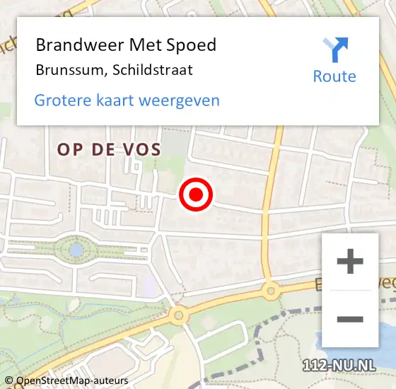 Locatie op kaart van de 112 melding: Brandweer Met Spoed Naar Brunssum, Schildstraat op 25 juni 2021 22:45