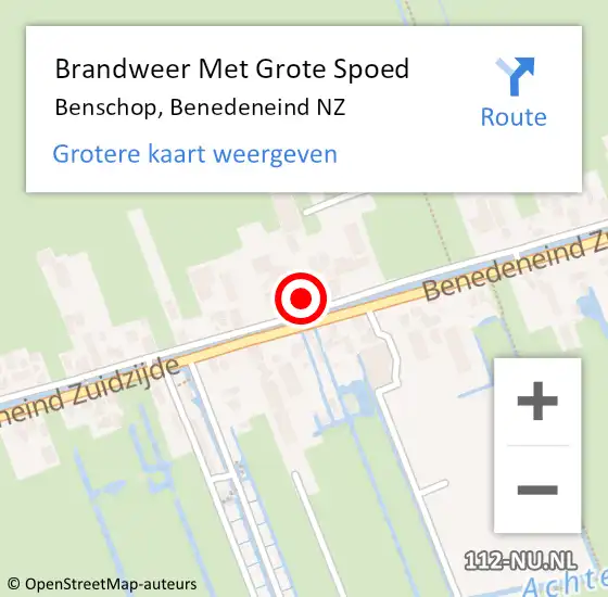 Locatie op kaart van de 112 melding: Brandweer Met Grote Spoed Naar Benschop, Benedeneind NZ op 25 juni 2021 22:45