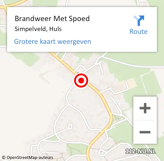 Locatie op kaart van de 112 melding: Brandweer Met Spoed Naar Simpelveld, Huls op 25 juni 2021 22:48