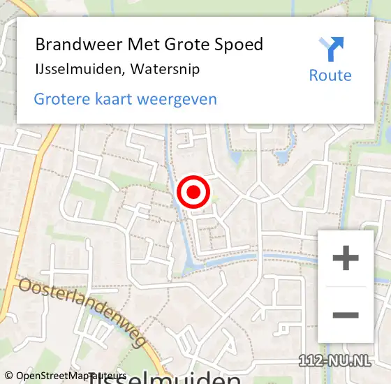 Locatie op kaart van de 112 melding: Brandweer Met Grote Spoed Naar IJsselmuiden, Watersnip op 25 juni 2021 23:04