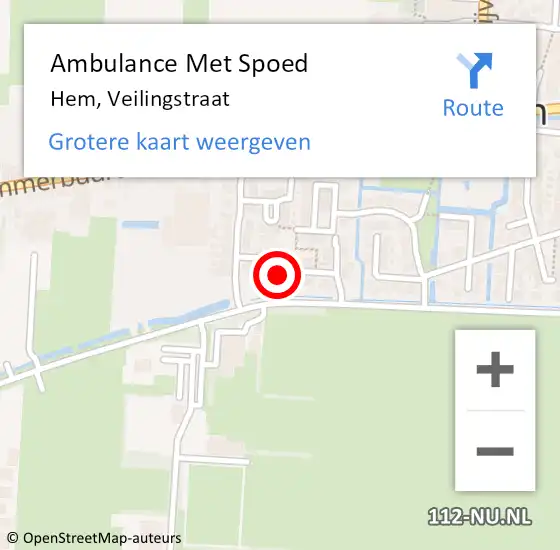 Locatie op kaart van de 112 melding: Ambulance Met Spoed Naar Hem, Veilingstraat op 25 juni 2021 23:14