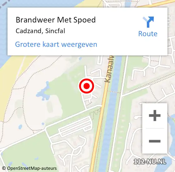 Locatie op kaart van de 112 melding: Brandweer Met Spoed Naar Cadzand, Sincfal op 14 juni 2014 11:46