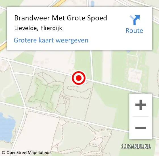 Locatie op kaart van de 112 melding: Brandweer Met Grote Spoed Naar Lievelde, Flierdijk op 25 juni 2021 23:50