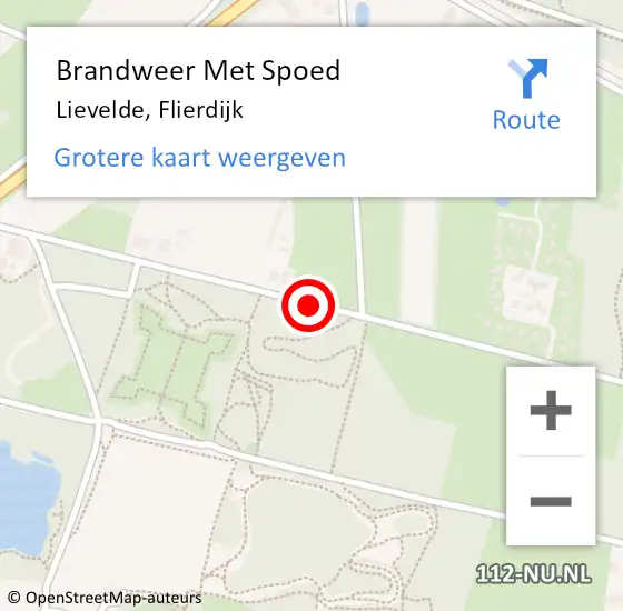 Locatie op kaart van de 112 melding: Brandweer Met Spoed Naar Lievelde, Flierdijk op 26 juni 2021 00:04