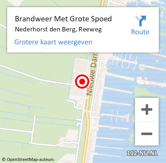 Locatie op kaart van de 112 melding: Brandweer Met Grote Spoed Naar Nederhorst den Berg, Reeweg op 14 juni 2014 11:53