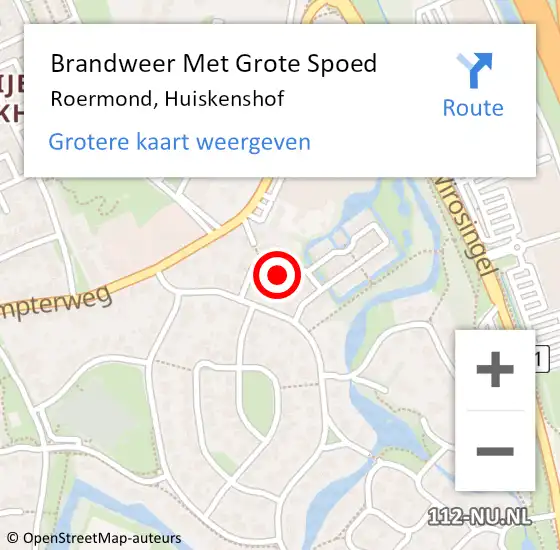 Locatie op kaart van de 112 melding: Brandweer Met Grote Spoed Naar Roermond, Huiskenshof op 26 juni 2021 02:40