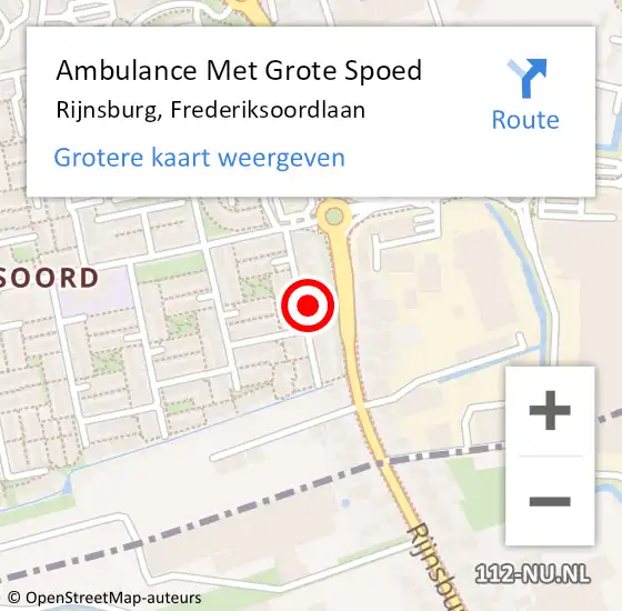 Locatie op kaart van de 112 melding: Ambulance Met Grote Spoed Naar Rijnsburg, Frederiksoordlaan op 26 juni 2021 02:51