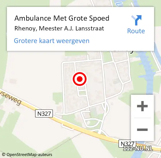 Locatie op kaart van de 112 melding: Ambulance Met Grote Spoed Naar Rhenoy, Meester A.J. Lansstraat op 26 juni 2021 03:34