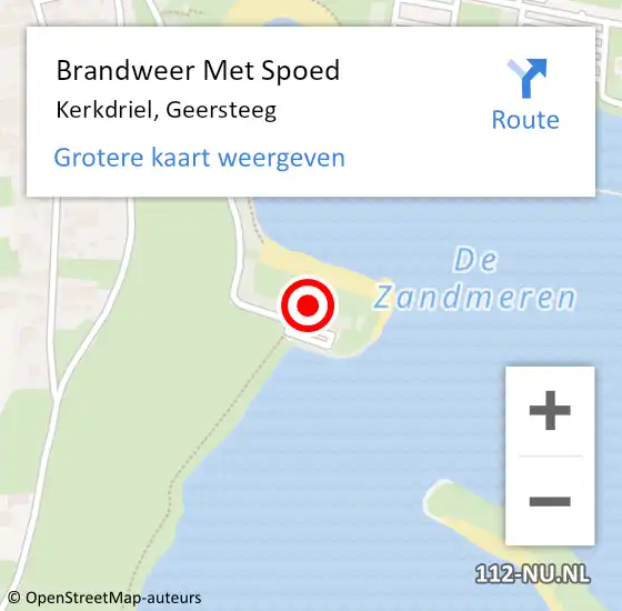 Locatie op kaart van de 112 melding: Brandweer Met Spoed Naar Kerkdriel, Geersteeg op 26 juni 2021 03:49