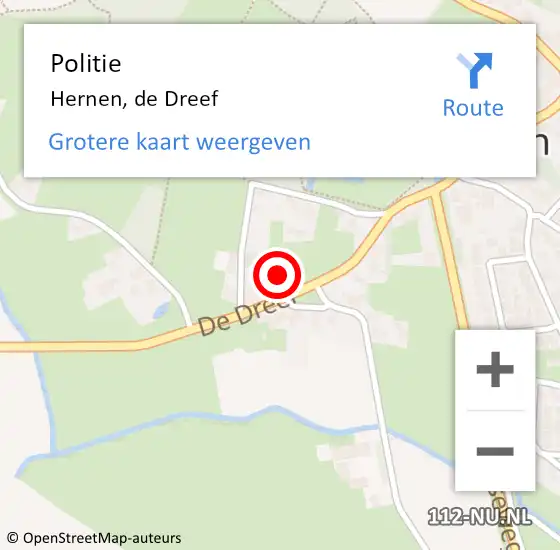 Locatie op kaart van de 112 melding: Politie Hernen, de Dreef op 26 juni 2021 06:11