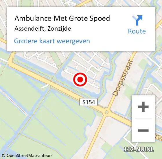 Locatie op kaart van de 112 melding: Ambulance Met Grote Spoed Naar Assendelft, Zonzijde op 26 juni 2021 06:12