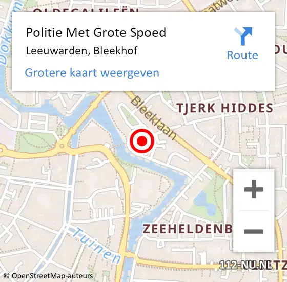 Locatie op kaart van de 112 melding: Politie Met Grote Spoed Naar Leeuwarden, Bleekhof op 26 juni 2021 07:31