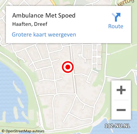 Locatie op kaart van de 112 melding: Ambulance Met Spoed Naar Haaften, Dreef op 26 juni 2021 08:56