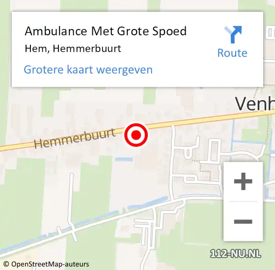 Locatie op kaart van de 112 melding: Ambulance Met Grote Spoed Naar Hem, Hemmerbuurt op 26 juni 2021 09:21