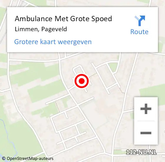 Locatie op kaart van de 112 melding: Ambulance Met Grote Spoed Naar Limmen, Pageveld op 26 juni 2021 09:58