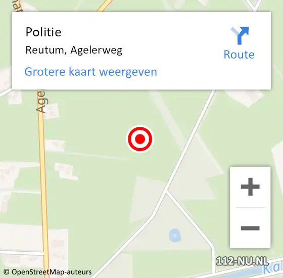 Locatie op kaart van de 112 melding: Politie Reutum, Agelerweg op 26 juni 2021 10:06