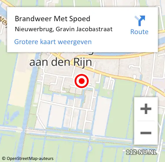 Locatie op kaart van de 112 melding: Brandweer Met Spoed Naar Nieuwerbrug, Gravin Jacobastraat op 26 juni 2021 10:12