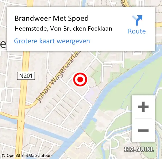 Locatie op kaart van de 112 melding: Brandweer Met Spoed Naar Heemstede, Von Brucken Focklaan op 26 juni 2021 10:21