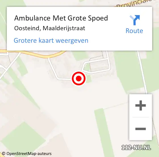 Locatie op kaart van de 112 melding: Ambulance Met Grote Spoed Naar Oosteind, Maalderijstraat op 14 juni 2014 12:15