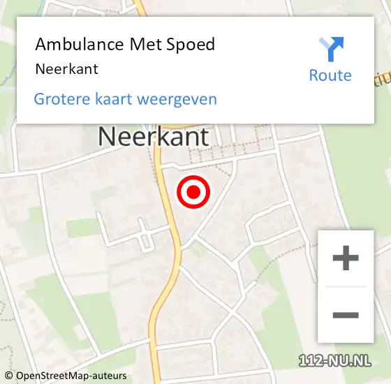 Locatie op kaart van de 112 melding: Ambulance Met Spoed Naar Neerkant op 26 juni 2021 10:42