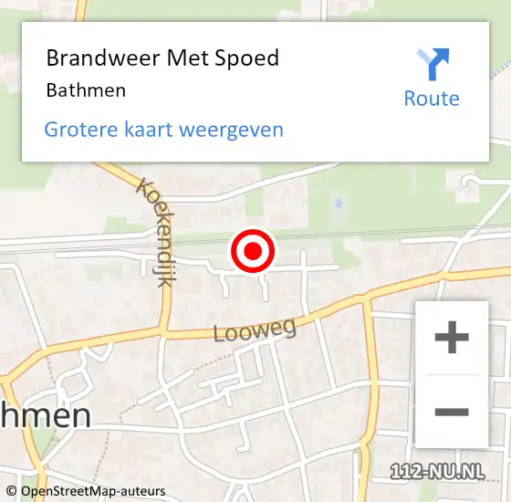 Locatie op kaart van de 112 melding: Brandweer Met Spoed Naar Bathmen op 26 juni 2021 10:58