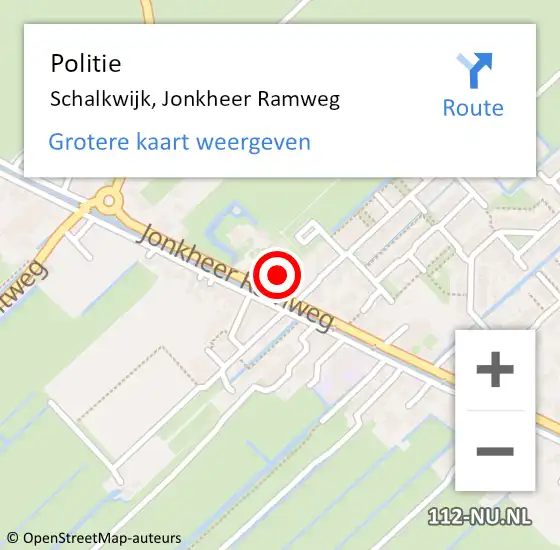 Locatie op kaart van de 112 melding: Politie Schalkwijk, Jonkheer Ramweg op 26 juni 2021 10:58
