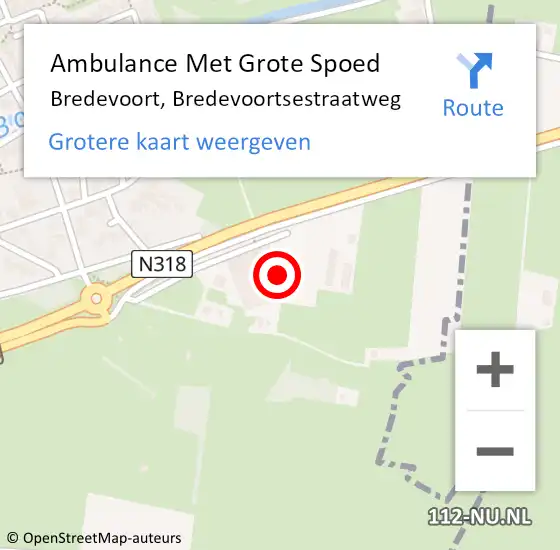 Locatie op kaart van de 112 melding: Ambulance Met Grote Spoed Naar Bredevoort, Bredevoortsestraatweg op 26 juni 2021 11:15