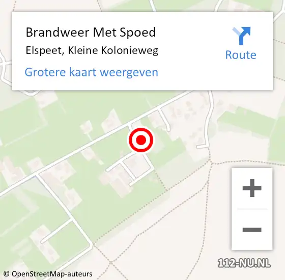 Locatie op kaart van de 112 melding: Brandweer Met Spoed Naar Elspeet, Kleine Kolonieweg op 26 juni 2021 11:19