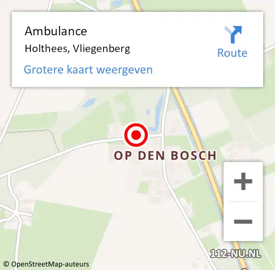 Locatie op kaart van de 112 melding: Ambulance Holthees, Vliegenberg op 14 juni 2014 12:19