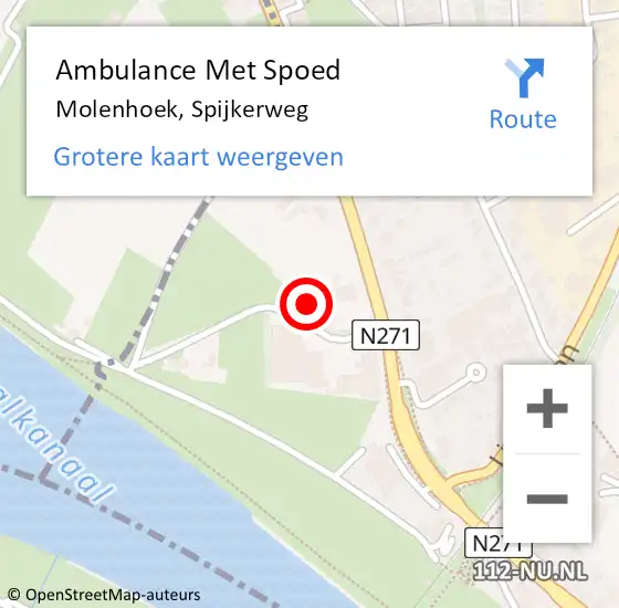 Locatie op kaart van de 112 melding: Ambulance Met Spoed Naar Molenhoek, Spijkerweg op 26 juni 2021 11:39