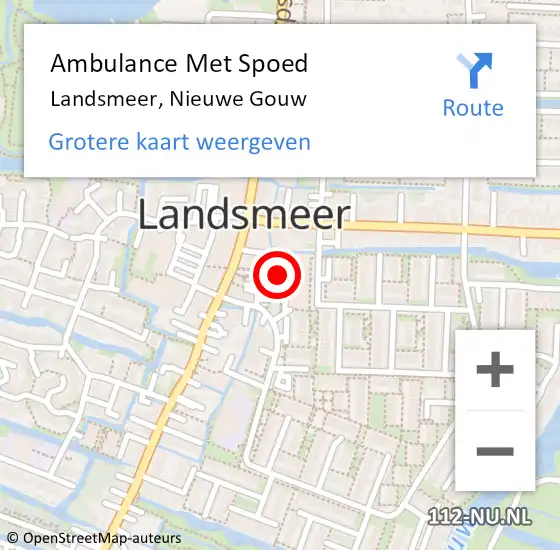 Locatie op kaart van de 112 melding: Ambulance Met Spoed Naar Landsmeer, Nieuwe Gouw op 26 juni 2021 12:15