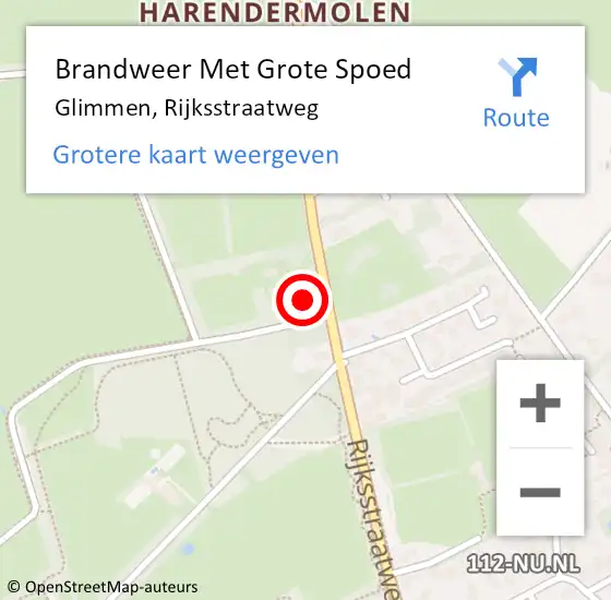 Locatie op kaart van de 112 melding: Brandweer Met Grote Spoed Naar Glimmen, Rijksstraatweg op 26 juni 2021 12:18