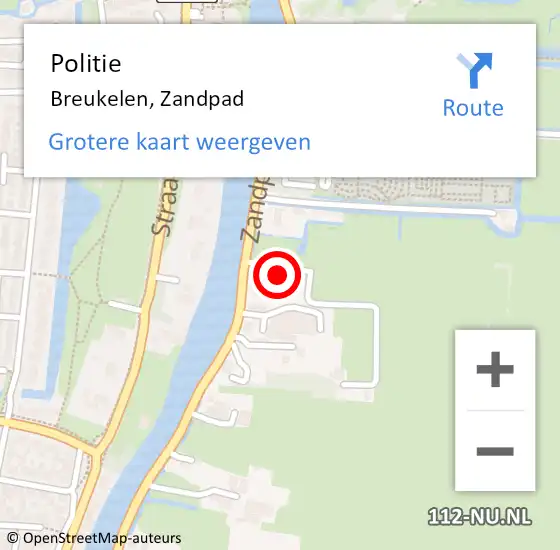 Locatie op kaart van de 112 melding: Politie Breukelen, Zandpad op 26 juni 2021 12:34