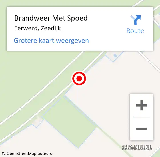 Locatie op kaart van de 112 melding: Brandweer Met Spoed Naar Ferwerd, Zeedijk op 26 juni 2021 12:37