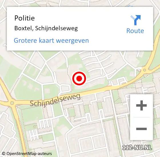 Locatie op kaart van de 112 melding: Politie Boxtel, Schijndelseweg op 26 juni 2021 13:06