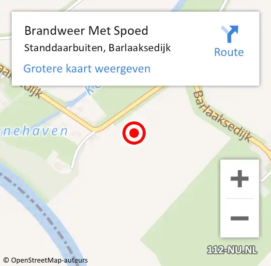 Locatie op kaart van de 112 melding: Brandweer Met Spoed Naar Standdaarbuiten, Barlaaksedijk op 26 juni 2021 13:21