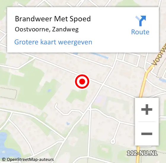 Locatie op kaart van de 112 melding: Brandweer Met Spoed Naar Oostvoorne, Zandweg op 26 juni 2021 13:21