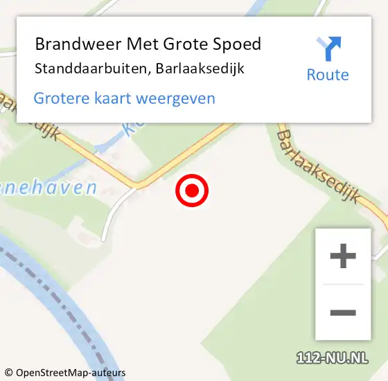 Locatie op kaart van de 112 melding: Brandweer Met Grote Spoed Naar Standdaarbuiten, Barlaaksedijk op 26 juni 2021 13:22