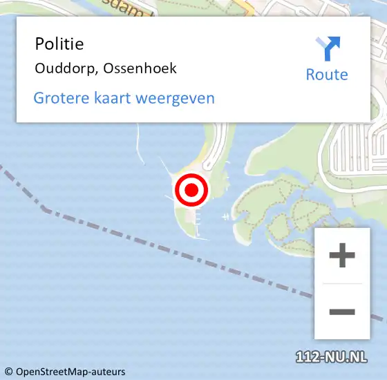 Locatie op kaart van de 112 melding: Politie Ouddorp, Ossenhoek op 26 juni 2021 13:27