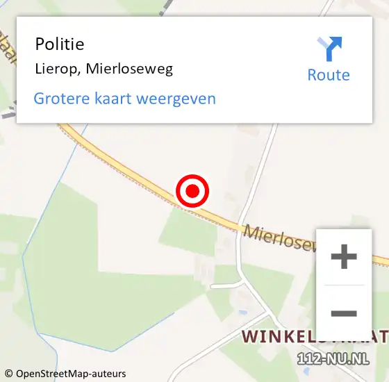 Locatie op kaart van de 112 melding: Politie Lierop, Mierloseweg op 26 juni 2021 13:35