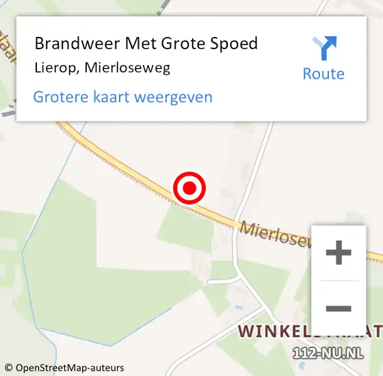 Locatie op kaart van de 112 melding: Brandweer Met Grote Spoed Naar Lierop, Mierloseweg op 26 juni 2021 13:35