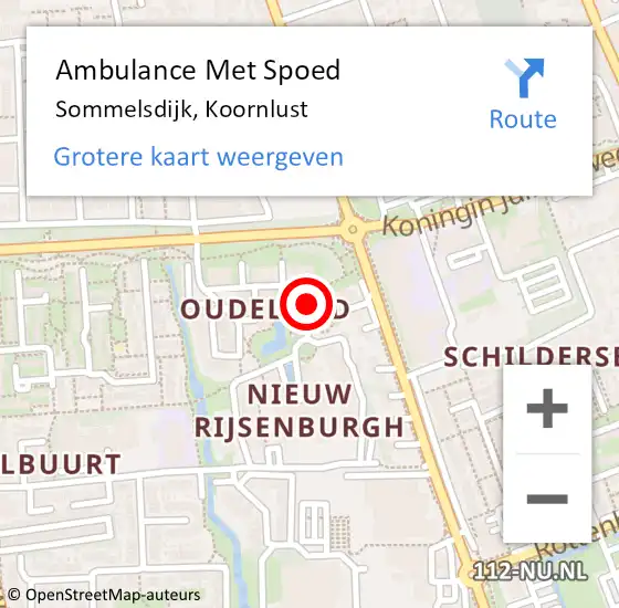 Locatie op kaart van de 112 melding: Ambulance Met Spoed Naar Sommelsdijk, Koornlust op 26 juni 2021 13:56