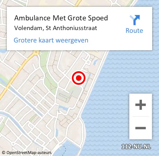 Locatie op kaart van de 112 melding: Ambulance Met Grote Spoed Naar Volendam, St Anthoniusstraat op 26 juni 2021 14:12