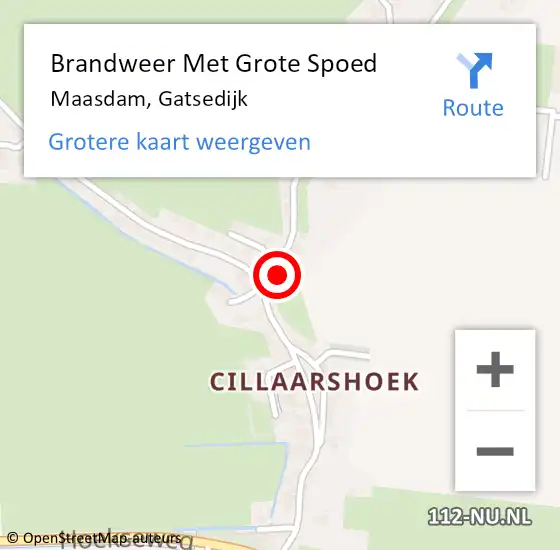 Locatie op kaart van de 112 melding: Brandweer Met Grote Spoed Naar Maasdam, Gatsedijk op 14 juni 2014 12:34