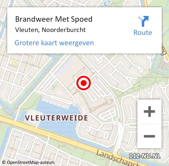 Locatie op kaart van de 112 melding: Brandweer Met Spoed Naar Vleuten, Noorderburcht op 26 juni 2021 14:40