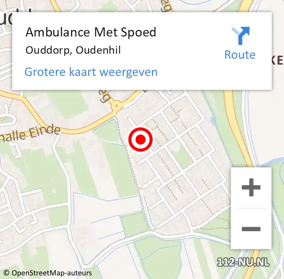 Locatie op kaart van de 112 melding: Ambulance Met Spoed Naar Ouddorp, Oudenhil op 26 juni 2021 15:03