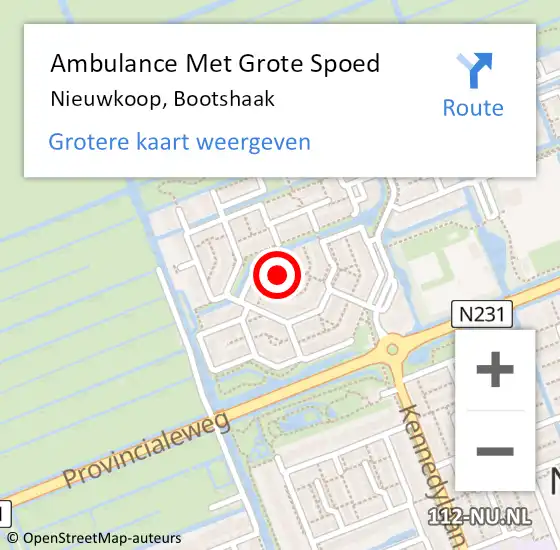 Locatie op kaart van de 112 melding: Ambulance Met Grote Spoed Naar Nieuwkoop, Bootshaak op 26 juni 2021 15:35