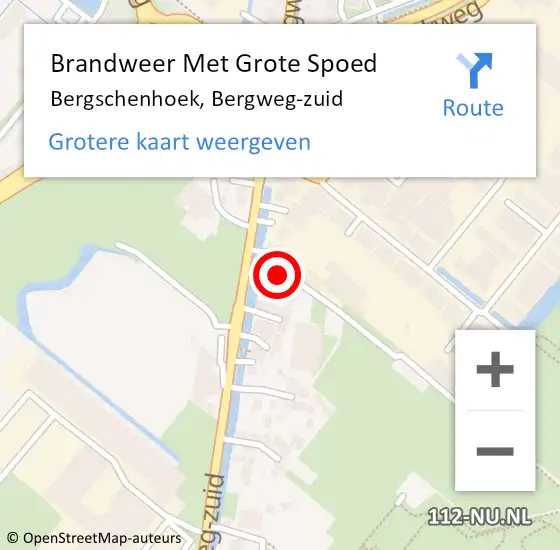 Locatie op kaart van de 112 melding: Brandweer Met Grote Spoed Naar Bergschenhoek, Bergweg-zuid op 26 juni 2021 16:31