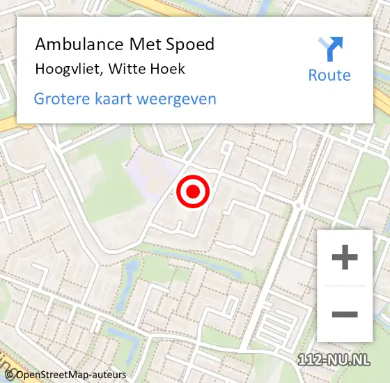 Locatie op kaart van de 112 melding: Ambulance Met Spoed Naar Hoogvliet, Witte Hoek op 26 juni 2021 16:33