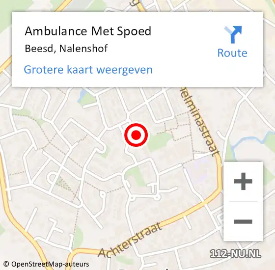 Locatie op kaart van de 112 melding: Ambulance Met Spoed Naar Beesd, Nalenshof op 26 juni 2021 16:44